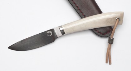 Nóż wędkarski, myśliwski ręcznie robiony Trotka Knives róg łosia